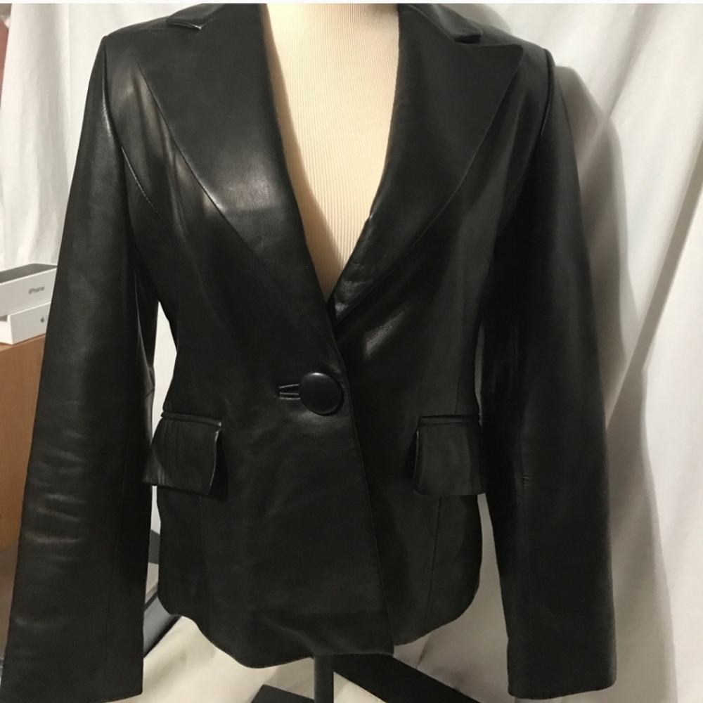 Banana Republic leather blazer